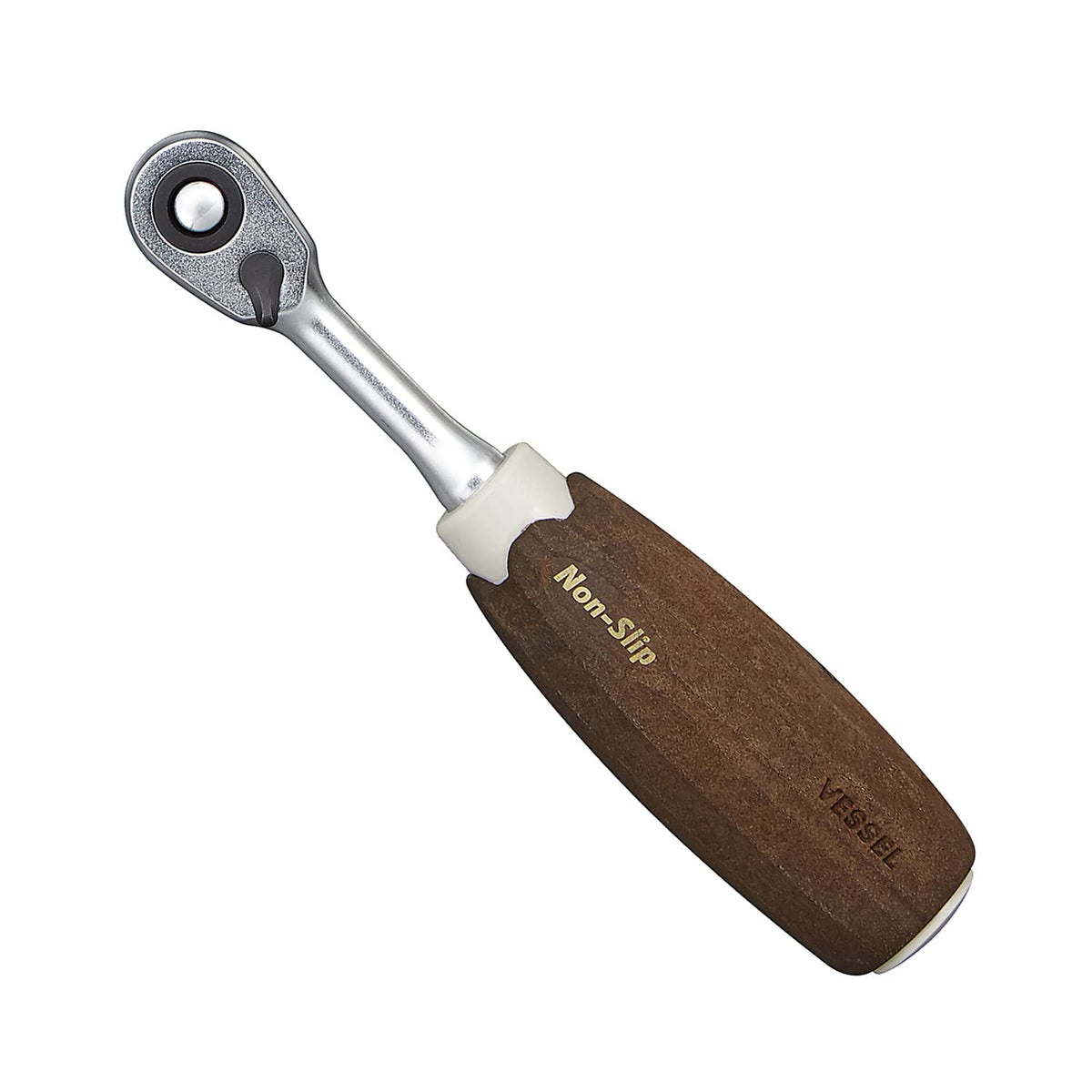 VESSEL 1/4"sq (6.35mm) Non-Slip handle Wood-Compo Ratchet Handle HRH2W (1/4"sq Ratchet Handle)