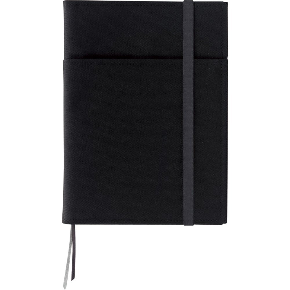 KOKUYO Systemic Cover Notebook, with One A5, B 6mm Ruled, 28 Lines, 50 Sheets, Twin Ring Edge Title Notebook, Black, Japan Import (NO-685B-D)