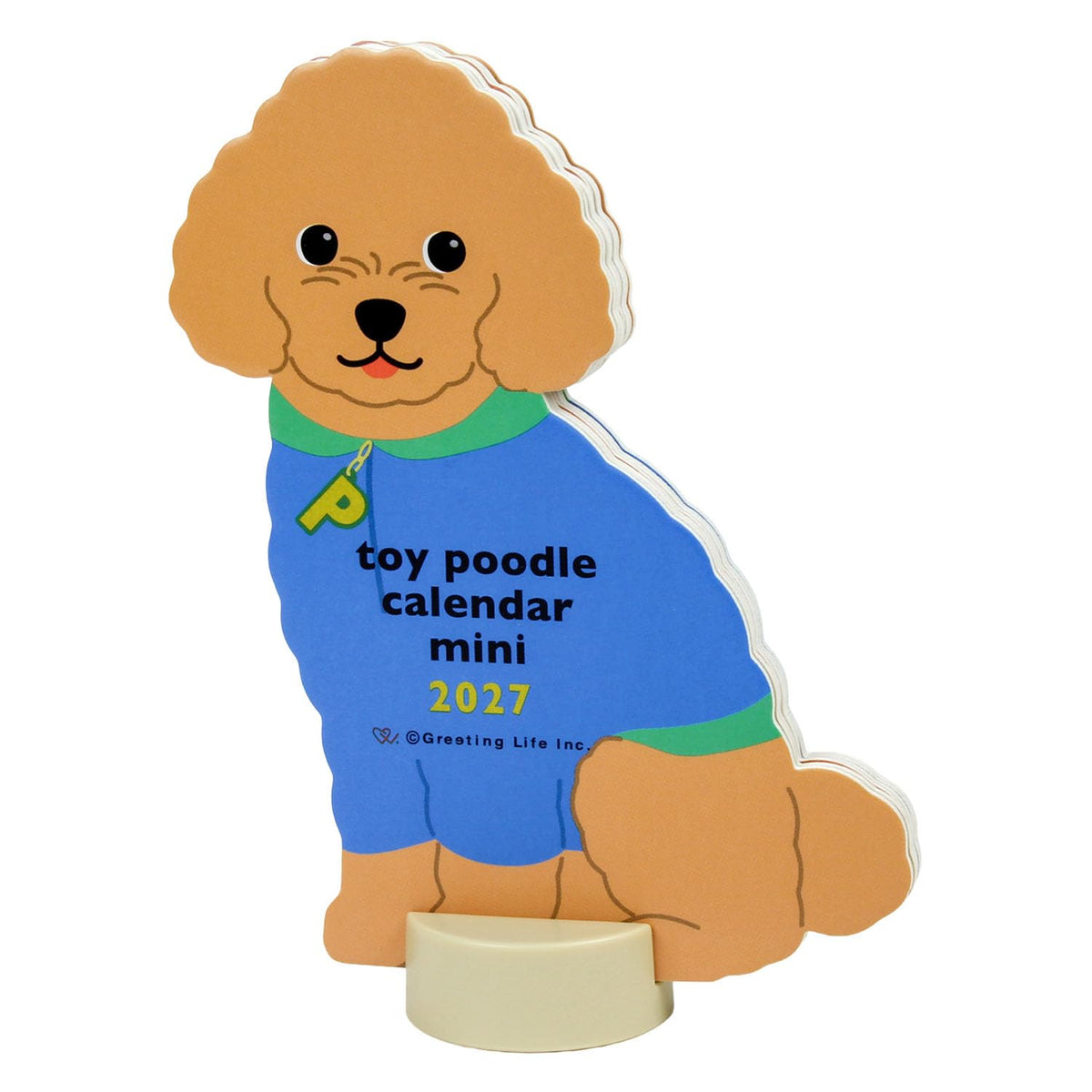 Greeting Life 2027 Calendar Animal Die Cut Mini Toy Poodle Tabletop C-1792-ET