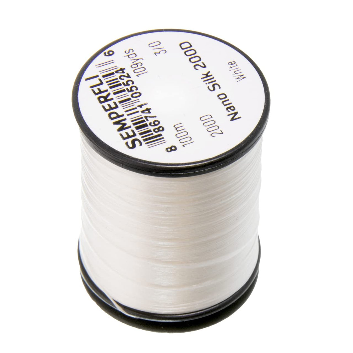 TIEMCO Senper Fly Nano Silk Thread, 3/0, 100D, White, 328.1 ft (100 m)