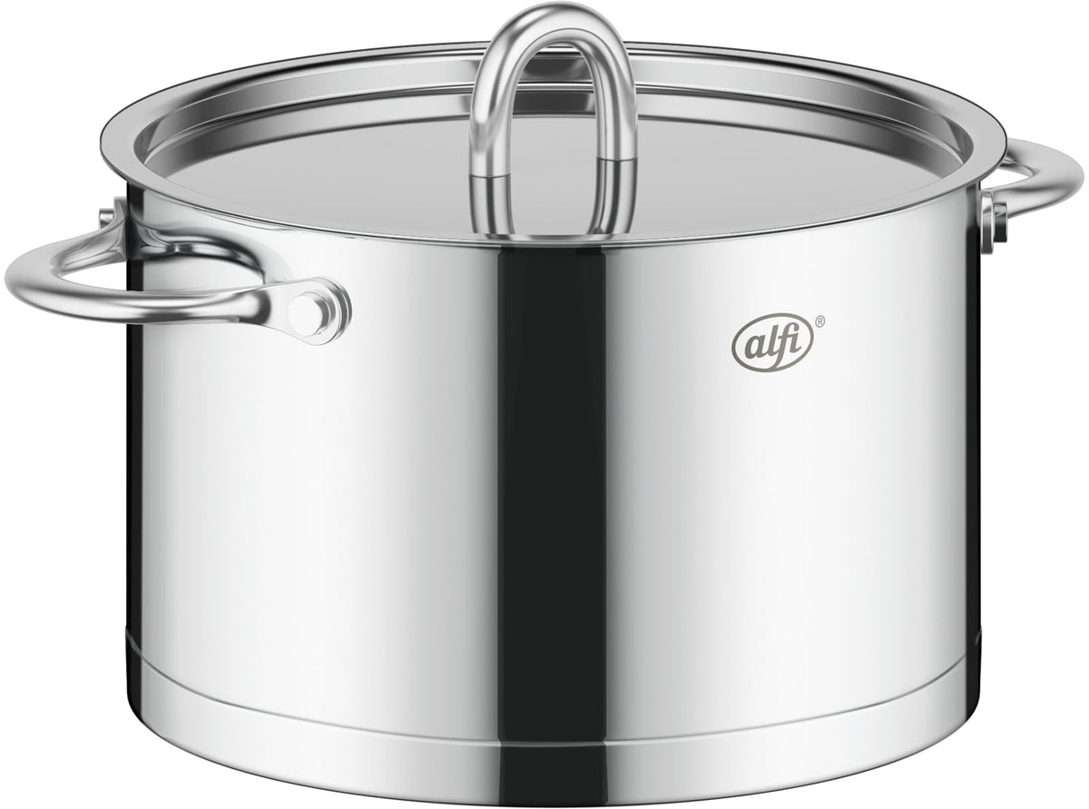 alfi AFNA-020WD S Stainless Steel Double Handed Pot Deep, STRAHL, 7.9 inches (20 cm), Stainless Steel