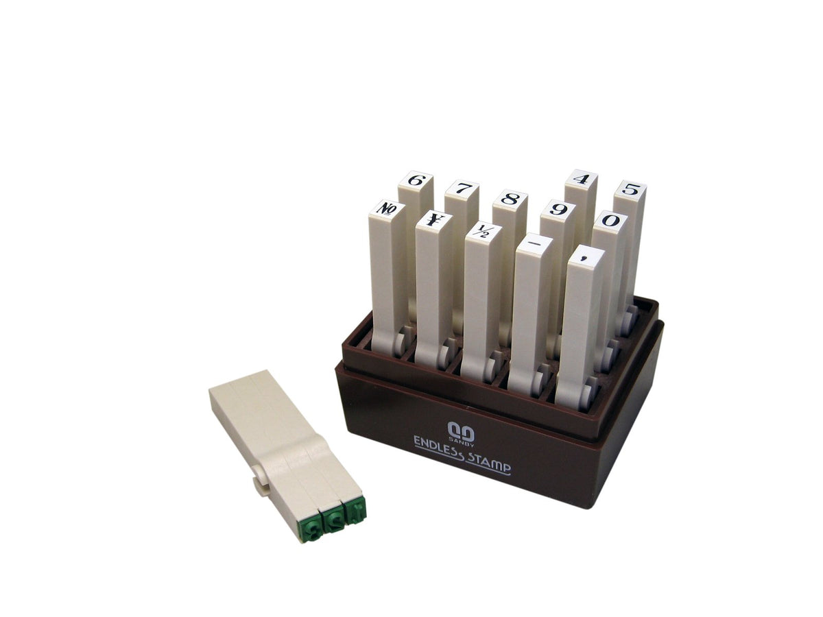 Sanby Endless Stamp Joint Type Number Set Mincho No. 3 EN-S3 15