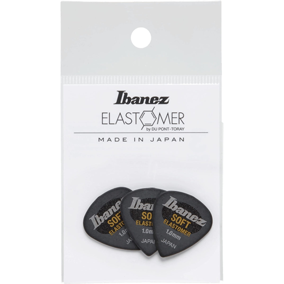 Ibanez BEL16ST10S-HBK New Sensory Picks, Made of Elastomer, Teardrop Shape, Non-Slip, Soft Material, 0.04 inches (1.0 mm), Pack of 3