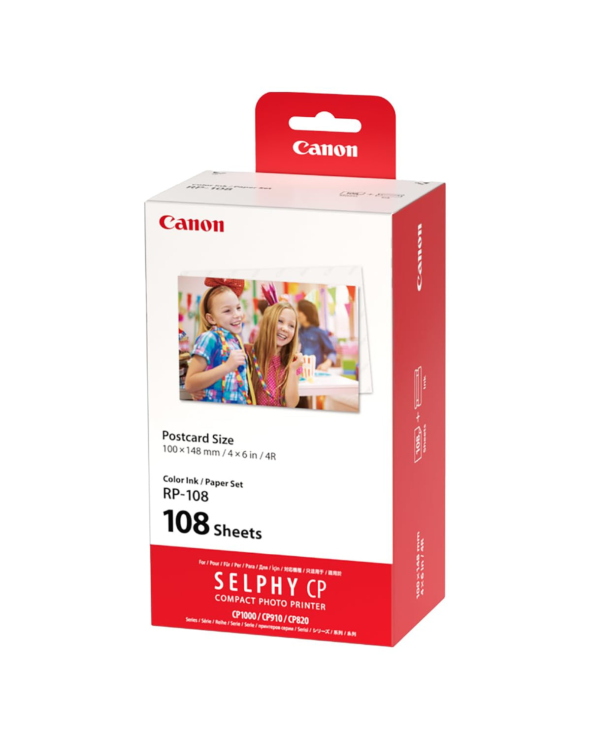 Canon RP-108 Color Ink/Paper Set, Compatible with Selphy CP910/CP820/CP1200/CP1300/CP1500