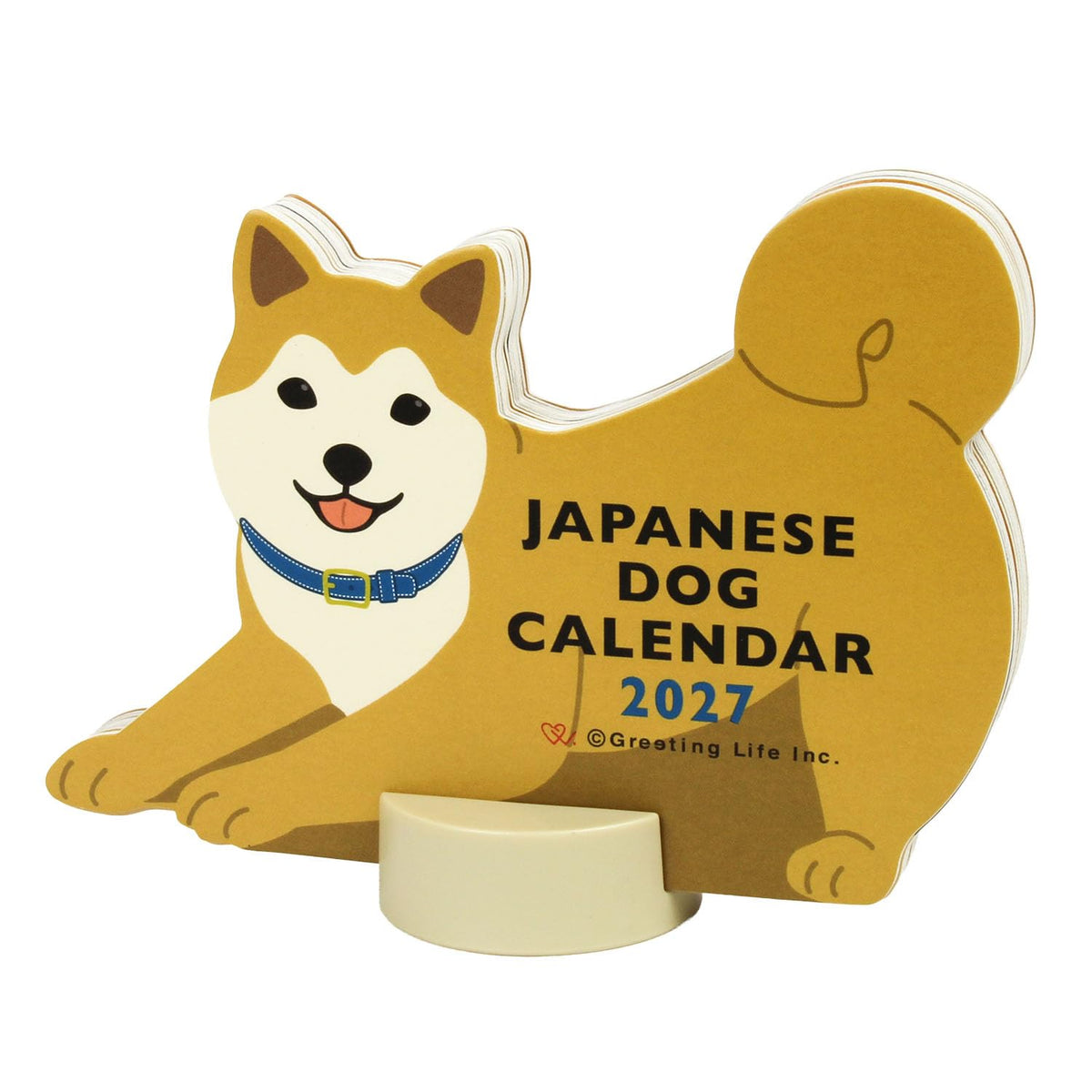 Greeting Life 2027 Calendar Animal Die Cut Japanese Dog Tabletop C-1797-ET