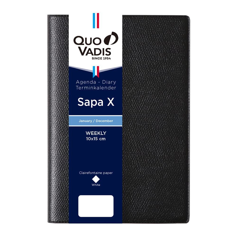 Cuobadis qv98501bk Notebook, Diary, "Sapax/Ampara" (Week Separate, Starts January, A6 Transformation, 3.9 x 5.9 inches (10 x 15 cm), 4 Languages Notations) Black