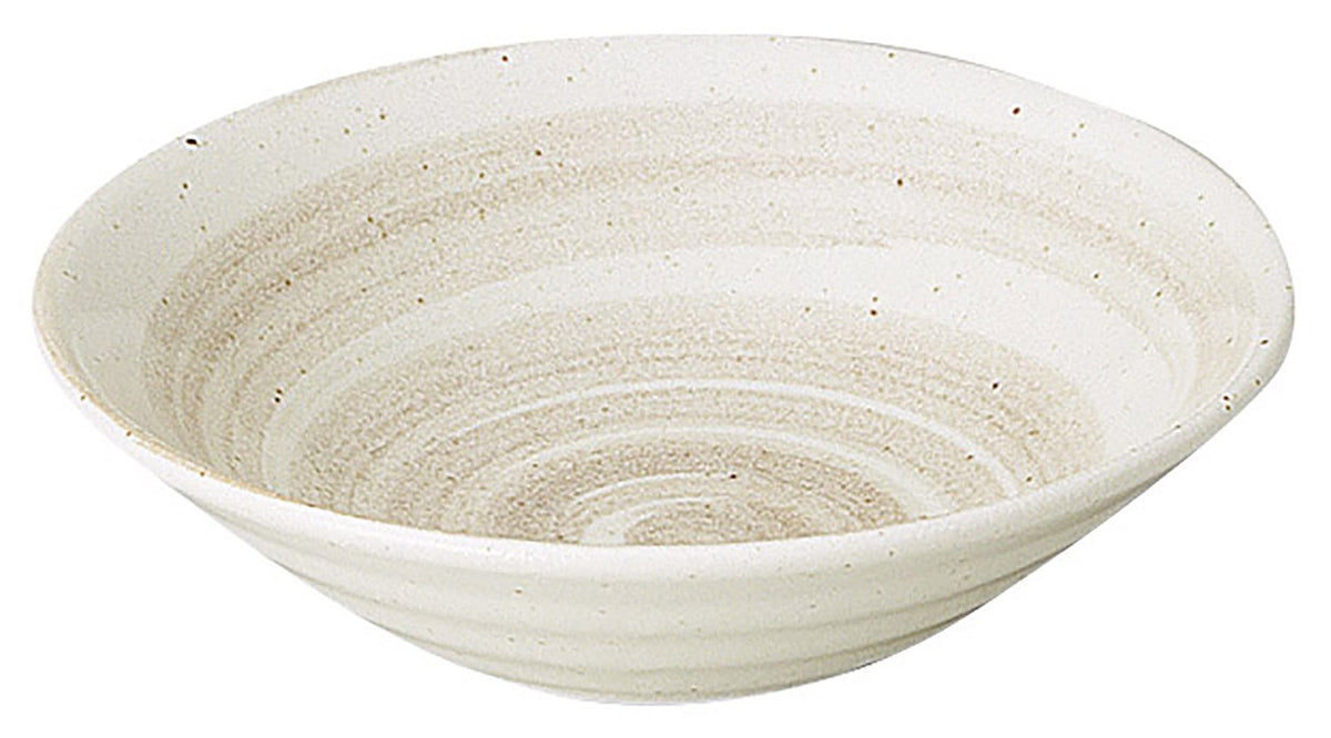 光洋陶器(Koyotoki) Koyo Pottery 53121057 Medium Pot, White, 5.5 inches (14 cm), 1.8 inches (4.5 cm), Ripple Pot, Eastern Pattern