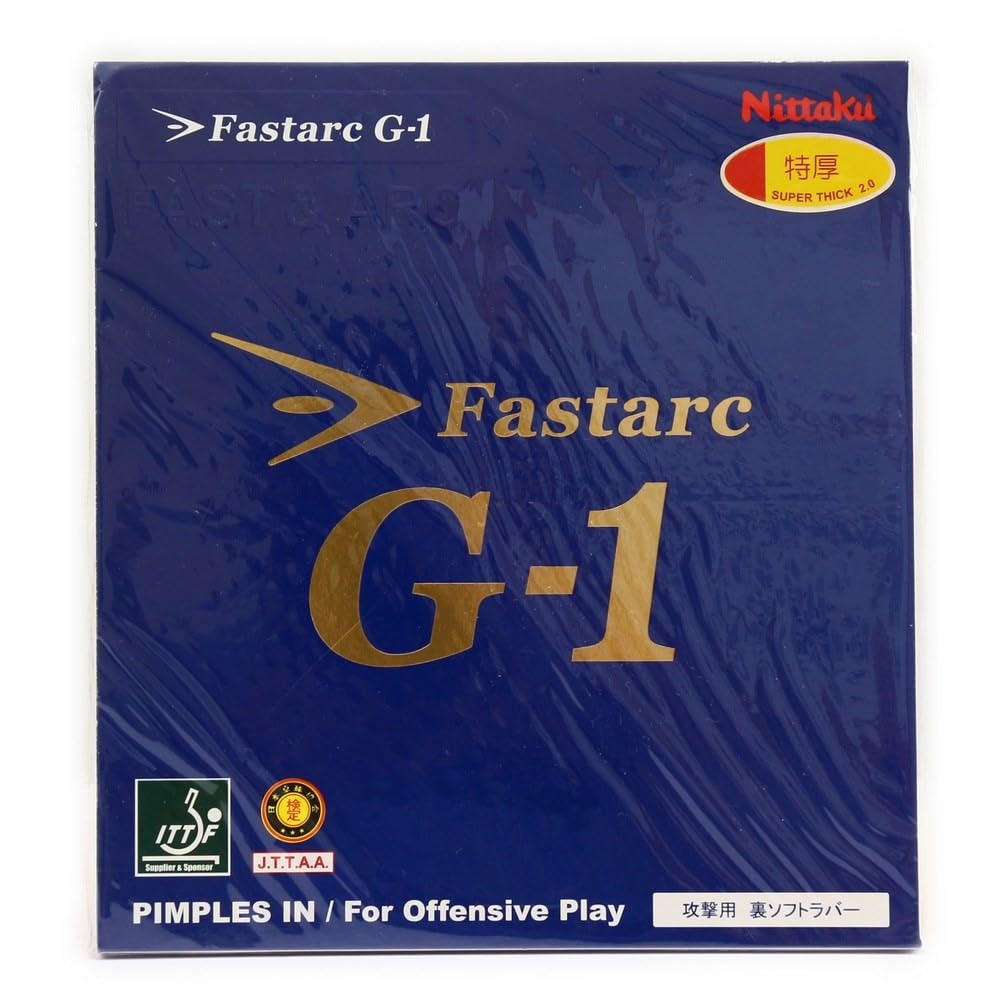 Nittaku NR8702 Table Tennis, Rubber, Fastark G-1, Soft Back, Tension, Red, Thick