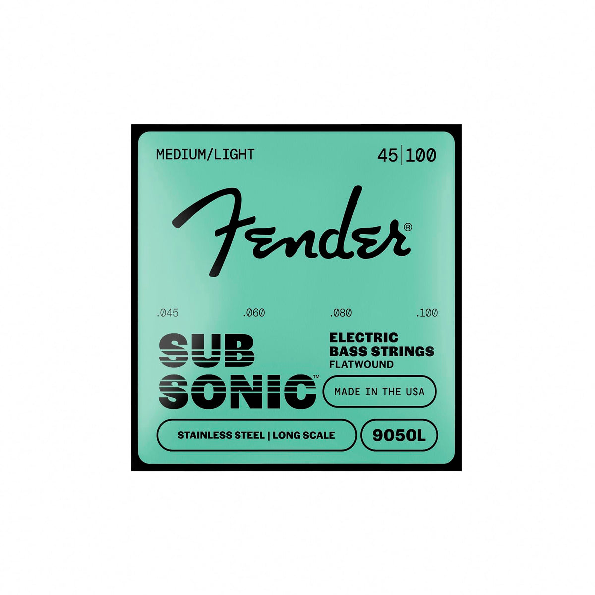 Fender 9050 Bass Strings, Stainless Steel Flatwound, 9050L .045-.100