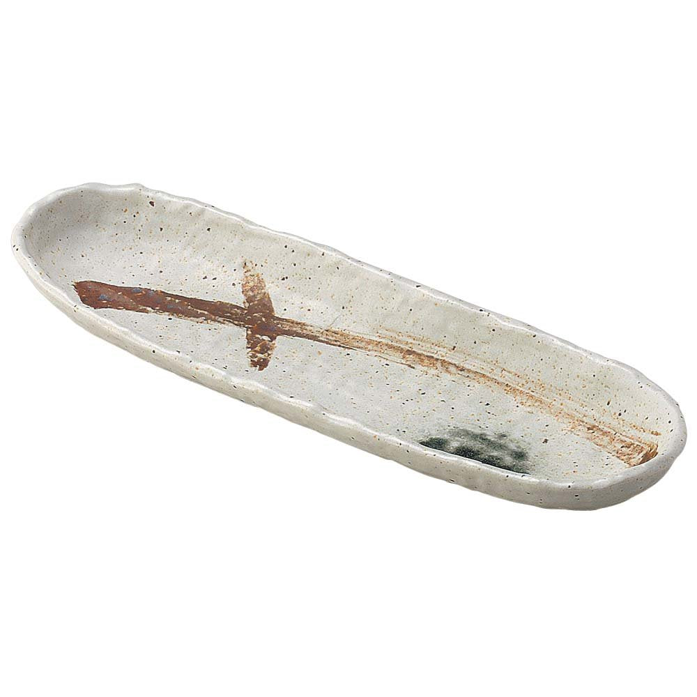 Yamashita Craft 14053970 Long Plate, White, 12.0 x 3.9 x 1.3 inches (30.5 x 10 x 3.3 cm), Miyama Tray Plate
