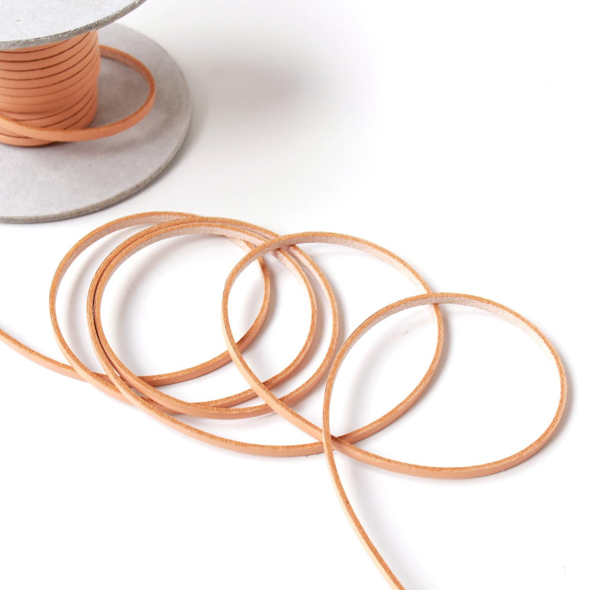 Japanese String Button Genuine Leather Nume Leather Tape 0.1 inch (3 mm) Width x 13.1 ft (4 m) Cut Col.11 Natural MTLS1003-11-4M