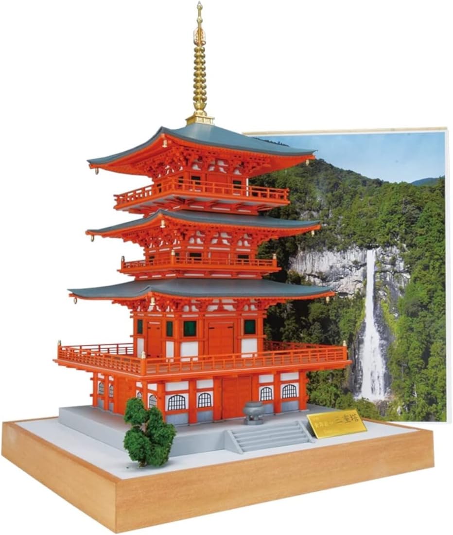 Woody Joe 1/75 Seigantoji Three-Storied Pagoda Wooden Model Building Kit (Building)
