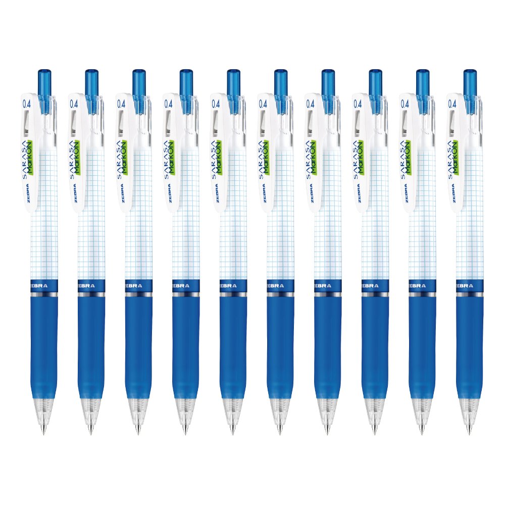 Zebra Sarasa Markon B-JJS77-BL Gel Ballpoint Pen, 0.4, Blue, 10 Pieces