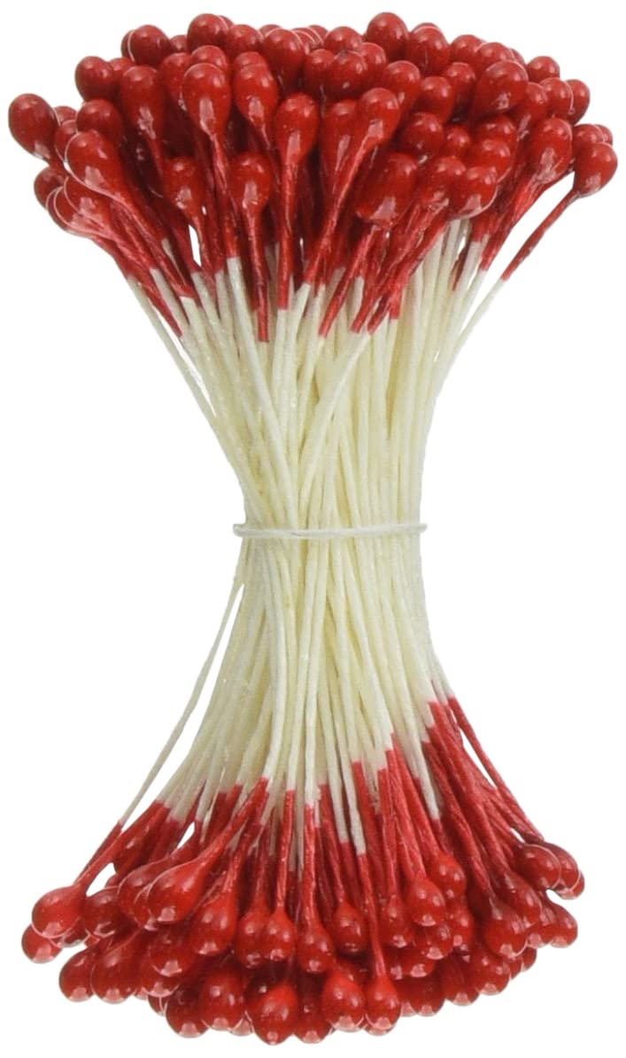 日本紐釦貿易(Nippon Chuko) NBK S54-10 Flower Core for Tsumami Crafting, Red, Length 1.8 inches (4.5 cm), Pack of 144