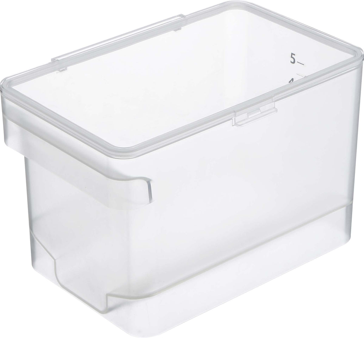 Yamazaki Industries 3379 Airtight Rice Bin, Sink, 11.0 lbs (5 kg), Plate, Measuring Cup Included, Clear