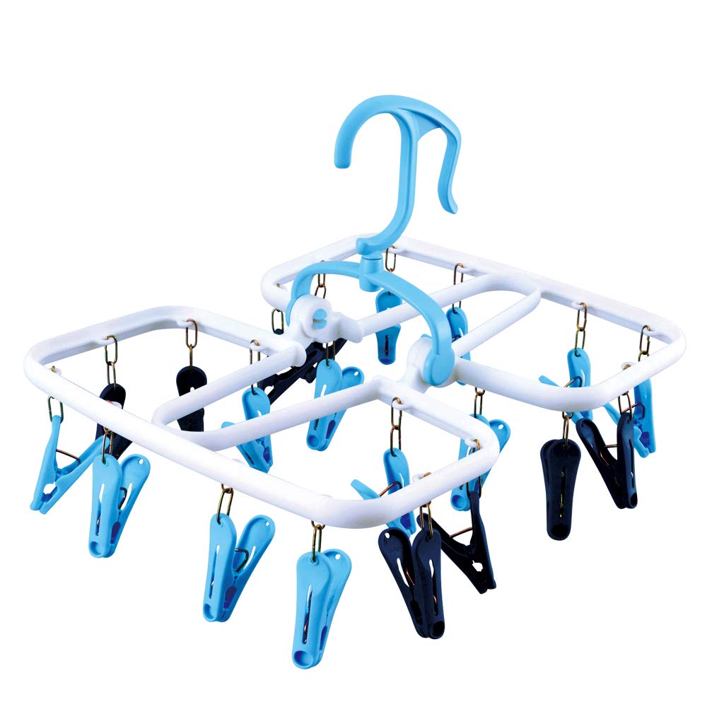 Daiya 057544 Laundry Corner Hanger, 20 Pins, Mini, Drying Corner Hanger, 20 Clothespins to Match Clothes, Strong Pinch, Jeans, Bath Towel, Outdoor Drying, Indoor Drying, Accessory Drying