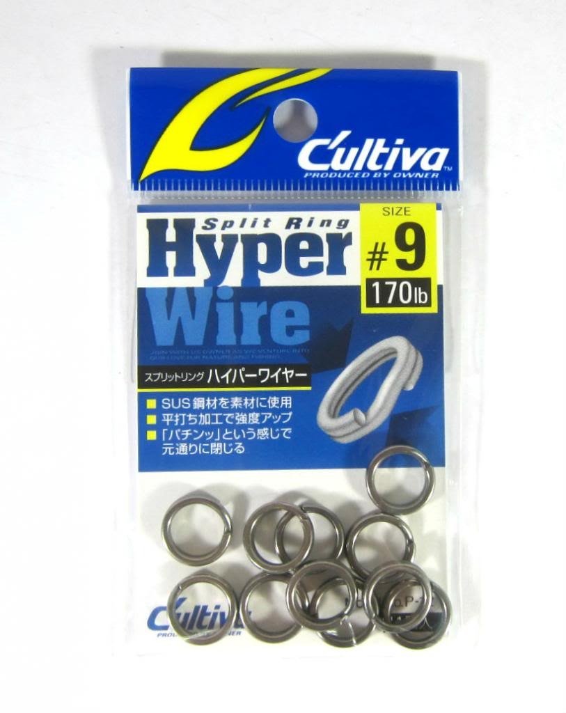 Owner 72812 Split Ring Curtiva P-12 Split Ring Hyper Wire #9 156lb/240lb 11pcs
