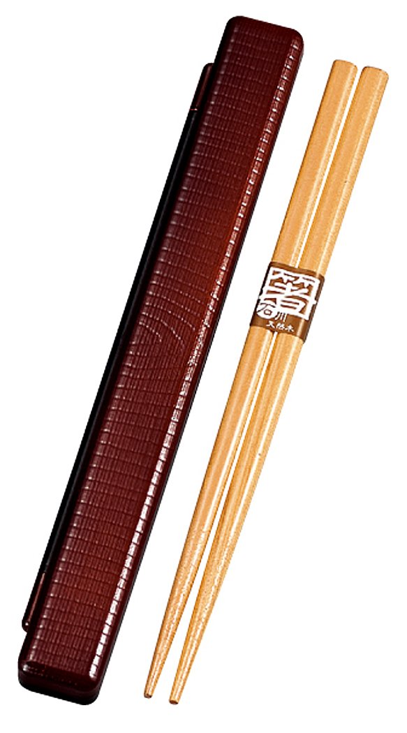 Tatsumiya 53058 Wood Grain Slim Chopsticks Case Set, Shunkei, Size: Approx. W 7.3 x D 0.9 x H 0.5 inches (18.5 x 2.3 x 1.2 cm)