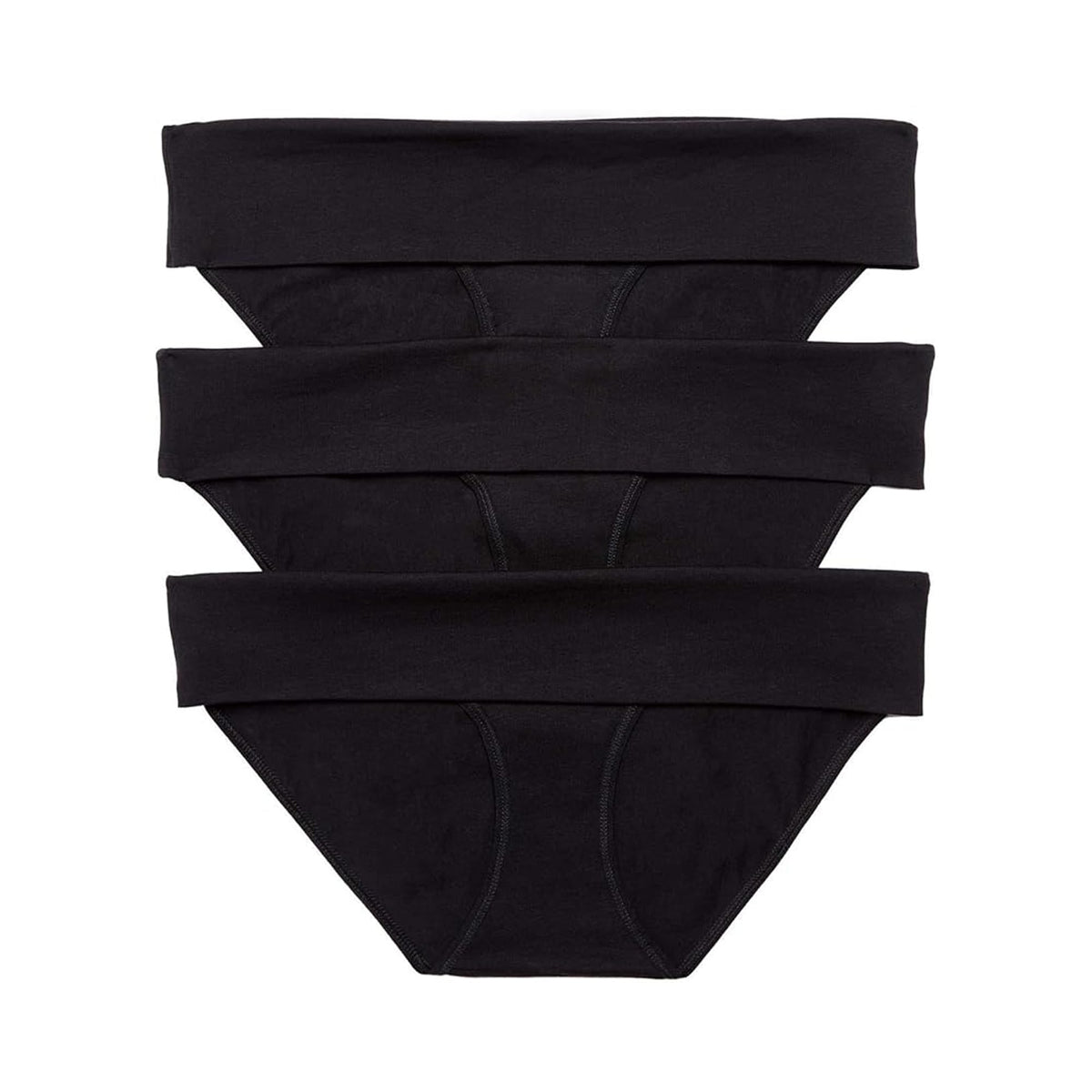 Motherhood Maternity – 3 Pack Maternity Panties – Foldover and Bikini Style Underwear for Pregnancy – Sizes Small to 3X