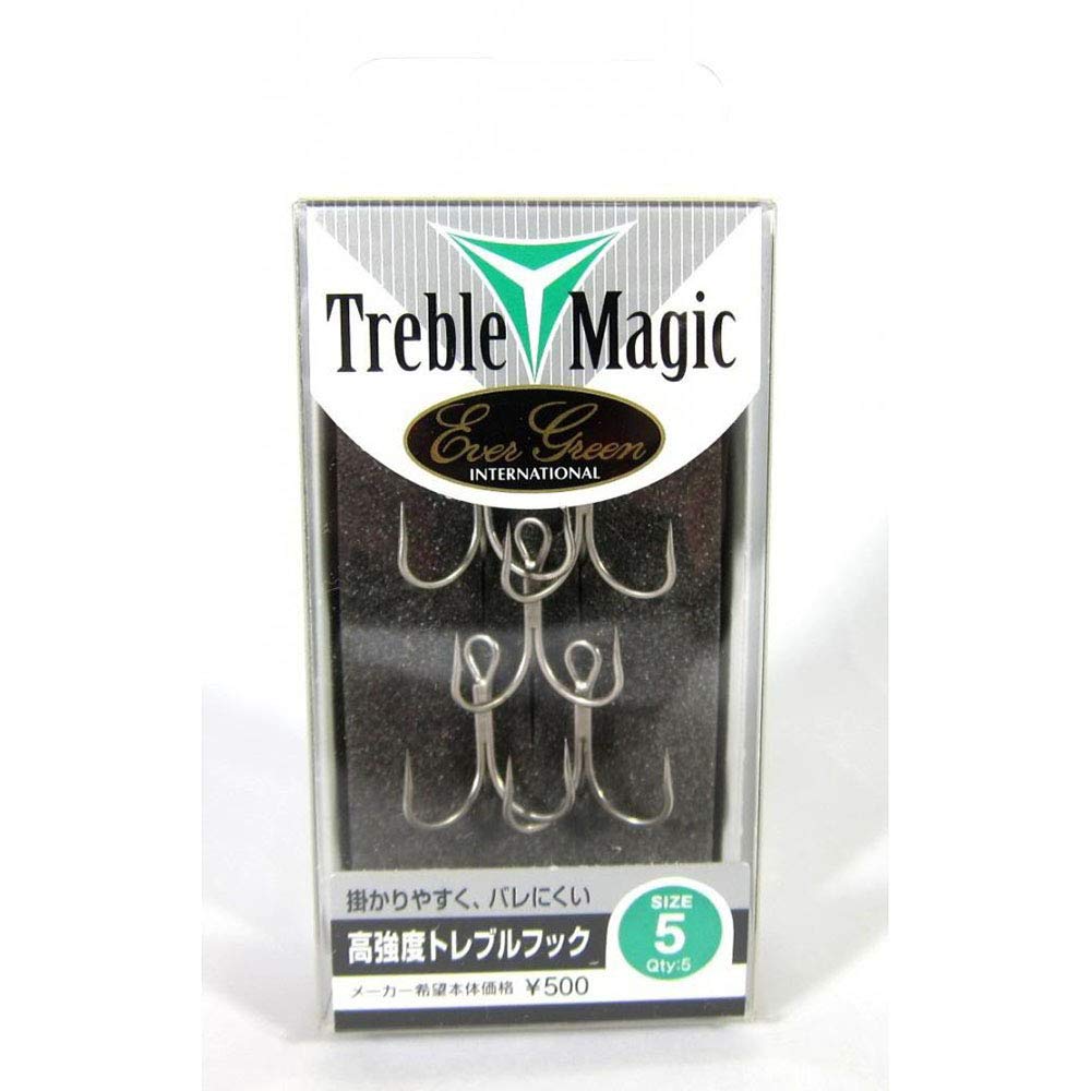 Evergreen Triple Hooks, Treble Magic No. 10, 6 Pieces, Matte Silver