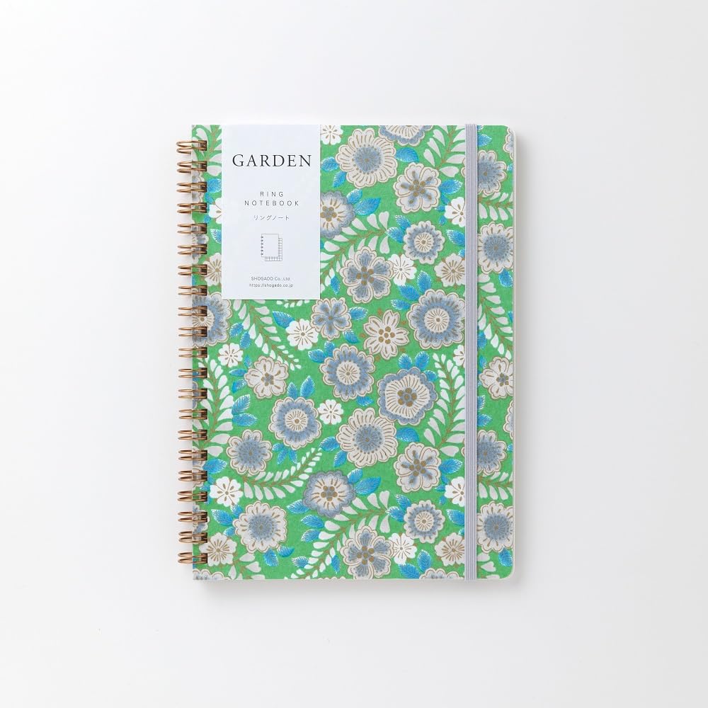 尚雅堂 Shogado 22732 Notebook, A5, Ring Notebook, Garden6