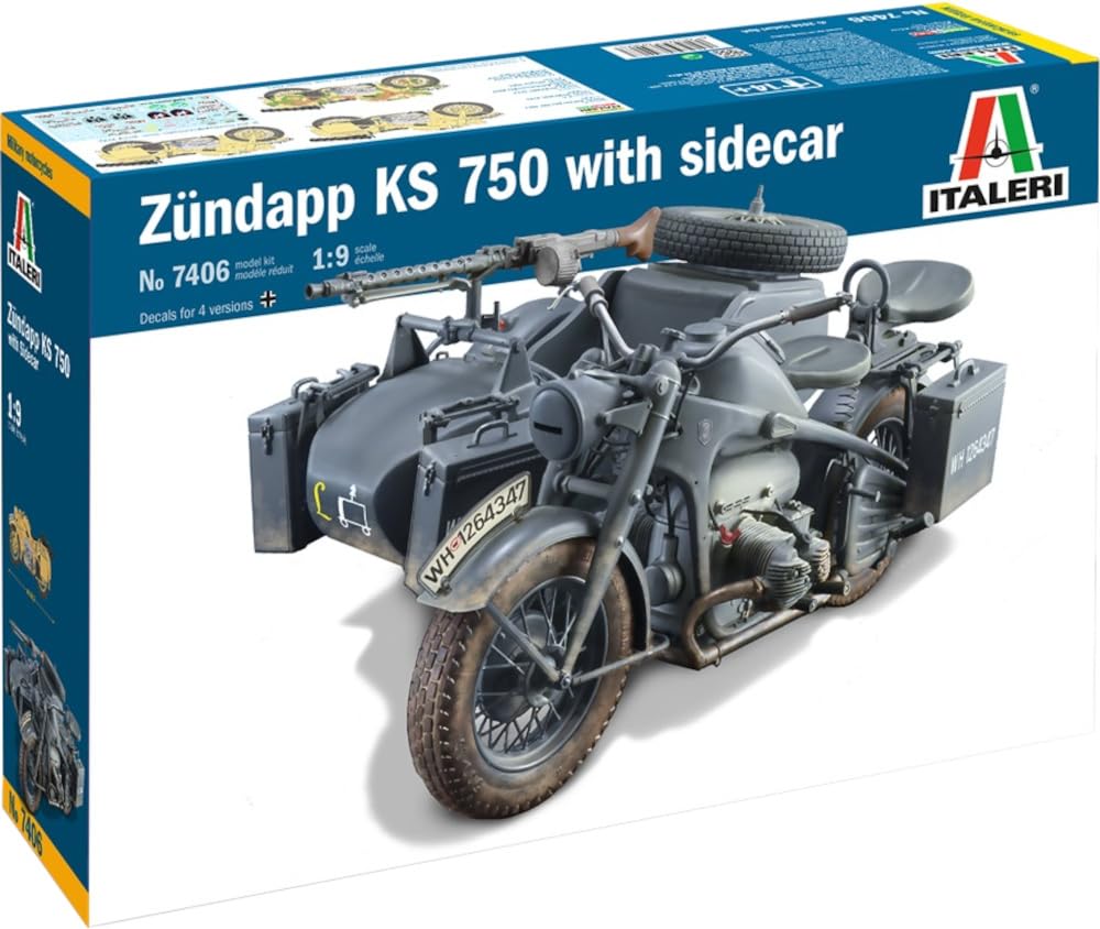 Platz ITALERI IT7406 1/9 WW2 Germany Zendap KS750 Sidecar Plastic Model