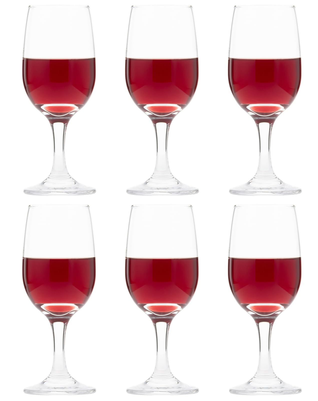 東洋佐々木ガラス Toyo Sasaki Glass 33036 Pull Ace Wine Glass, 6.4 fl oz (190 ml), Pack of 6, Durable Integrated Molding, Red and White, Shatter-Resistant, Made in Japan, Dishwasher Safe