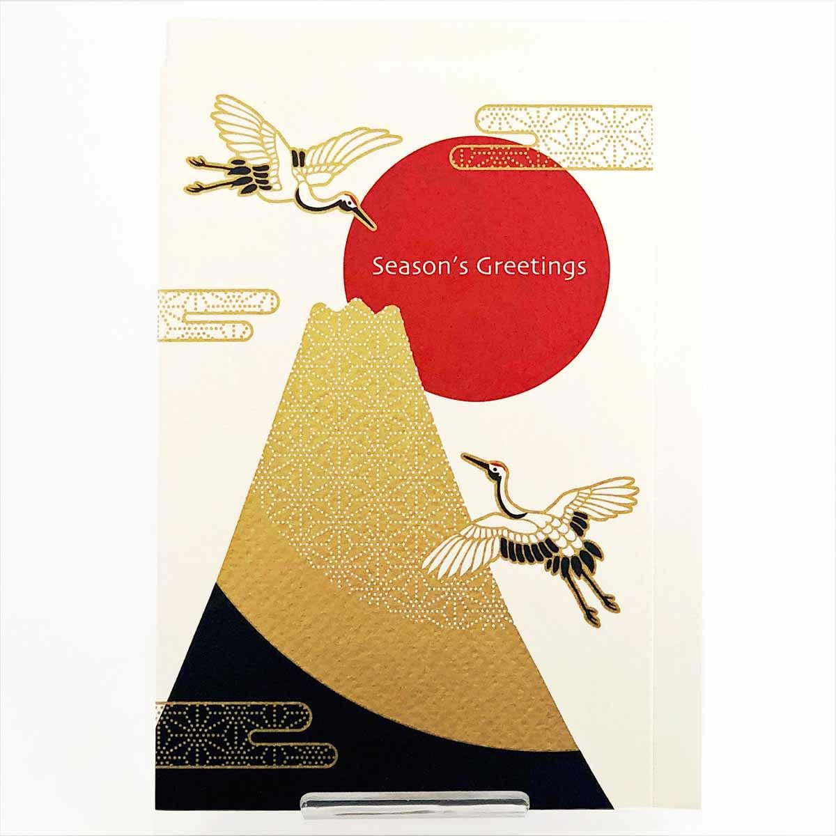 Frontia Japan Silk Printed Greeting Card Season's Greeting Tokyo Kyoto Japanese