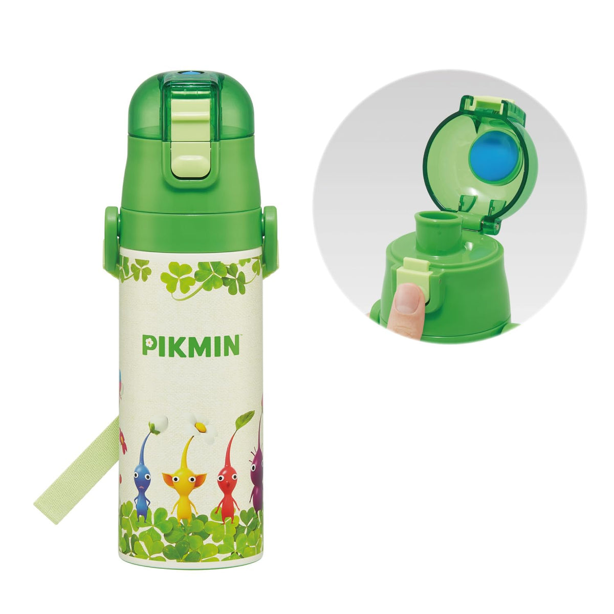 Skater SDC4-A Children's Stainless Steel Water Bottle, Direct Drinking, 15.2 fl oz (470 ml), Pikmin, Child Friendly, Lightweight Type, Cold Protection, Sports Bottle, Cute, Kids, Children, Water