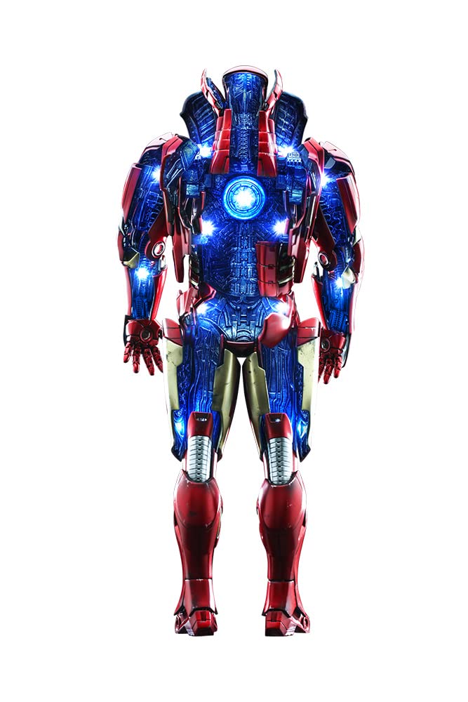 Hot Toys Movie Masterpiece DIECAST DS004D51 Iron Man Mark 7 (Open Armor Version), 1/6 Scale Diorama, Red, Approx. 13.0 inches (33 cm) Tall