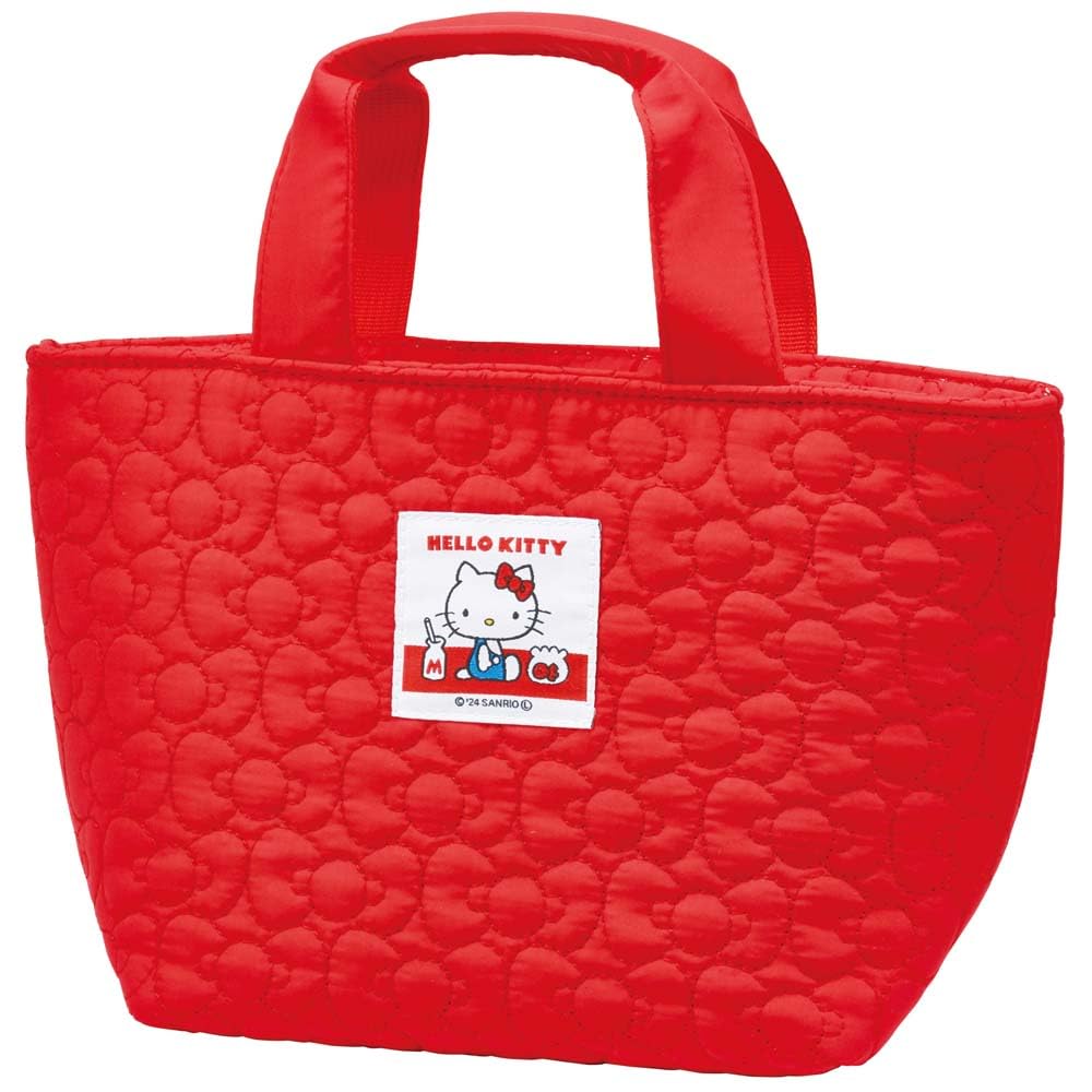 Skater KKLB2-A Quilted Fabric, Cold Insulation, Lunch Bag, 11.8 x Depth 4.7 x Height 7.1 inches (30 x 12 x 18 cm), Cute, Bento Box, Large, Sanrio Hello Kitty