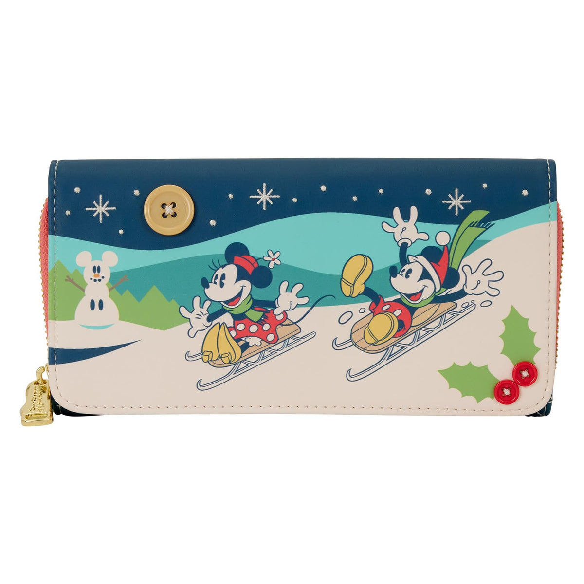 Loungefly Disney Mickey and Minnie Holiday Flap Wallet