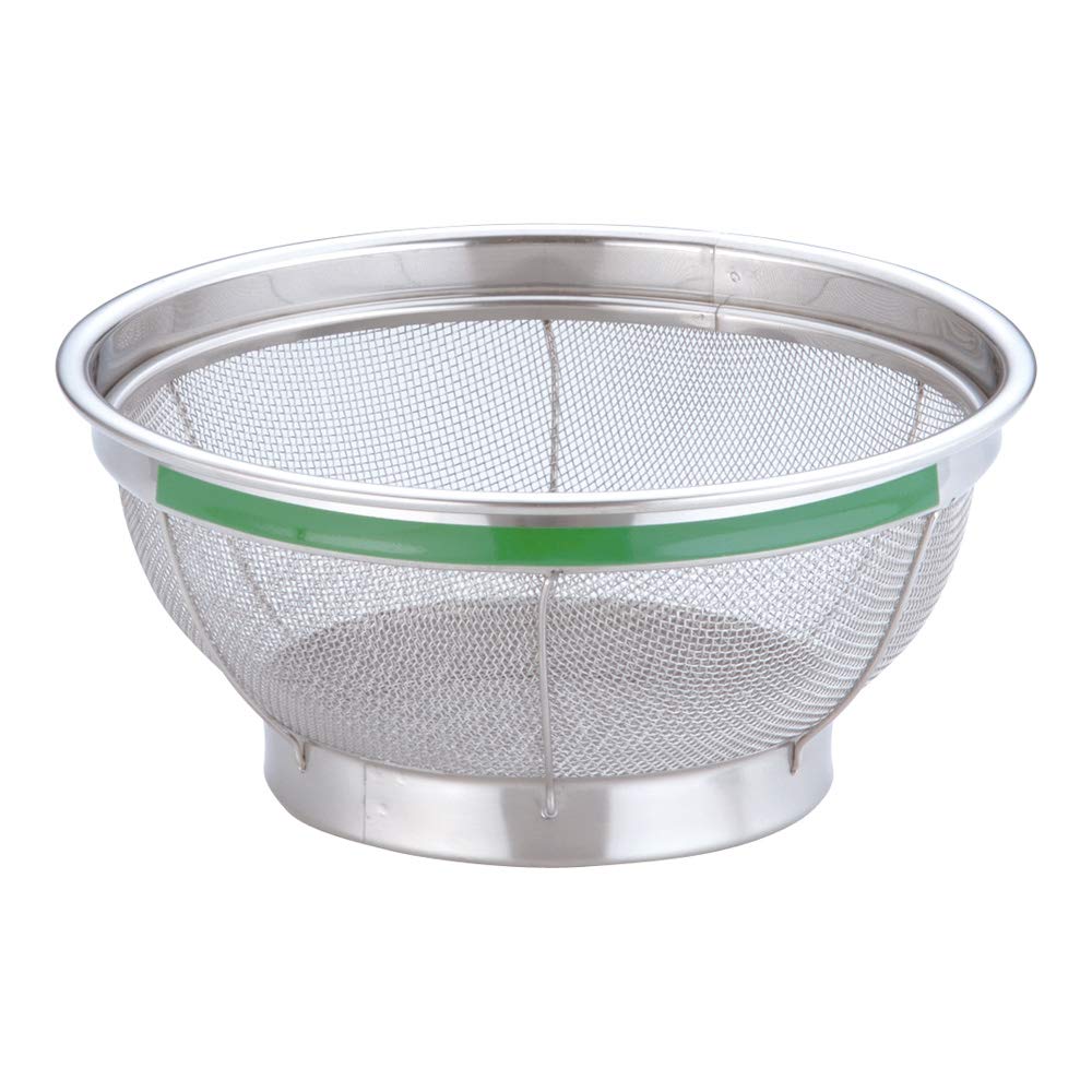 Endo Shoji TKG AZL4708 Mammoth Color Shallow Colander, 7.9 inches (20 cm), Green, Stainless Steel, Made in Japan