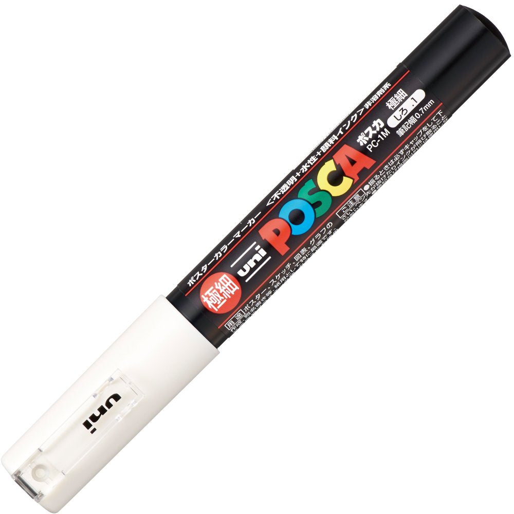 Mitsubishi Pencil, Posca, Extra Fine Point PC1M.1, White, 10 Pens