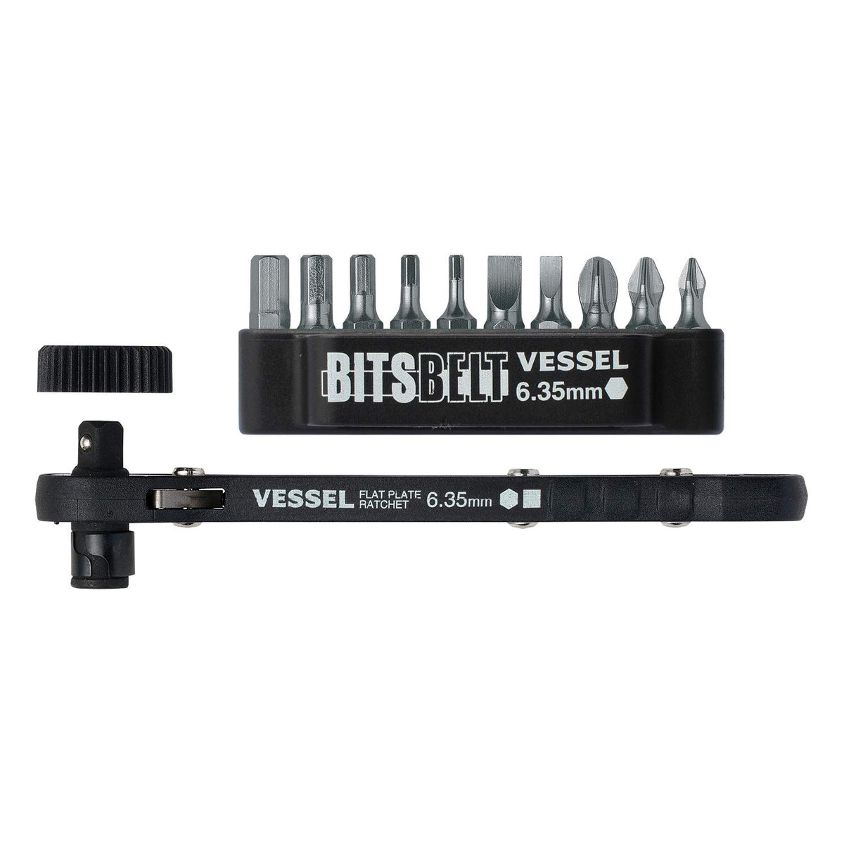 Vessel TD-70 Plate Ratchet Screwdriver Set (Includes 10 Positive, Negative, Hex Bits)