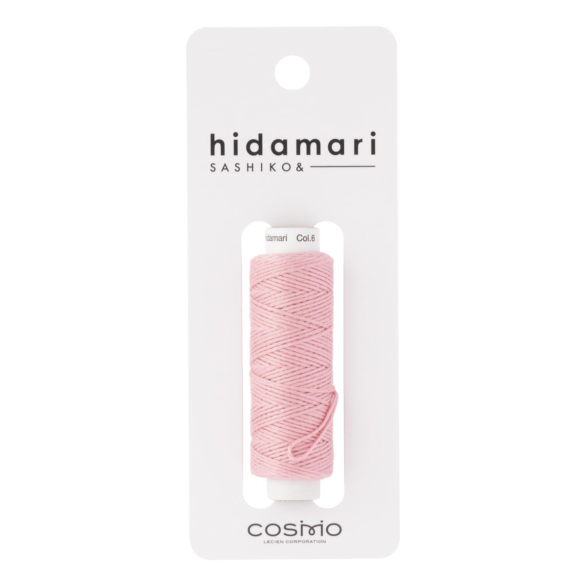 LECIEN 122301 Hidamari Sashimi Yarn, Approximately 98.4 ft (30 m), Solid Col.6, Sakura Front, 100% Cotton