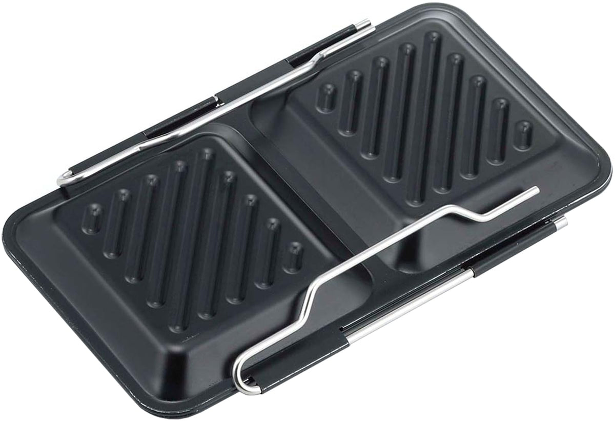 下村企販 Shimomura Planning 39522 Hot Sandwich Maker, 2 Types of Baking at a Time (Made in Japan), Grilled Fish, Toaster, Slices 6 or 8 Breads, Can Be Baked to Your Ears, Firmly Sanded, Locking Function,