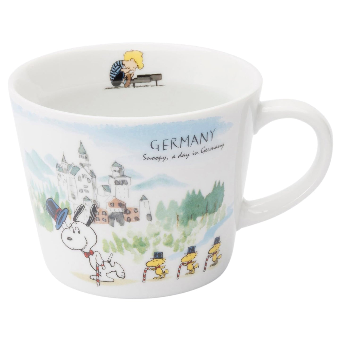 Peanuts 889387 Snoopy World Travel Germany Mug Cup, Diameter Approx. 3.9 x Height 3.1 inches (10 x 8 cm), Capacity: Approx. 11.5 fl oz (340 ml), Microwave and Dishwasher Safe, Made in Japan