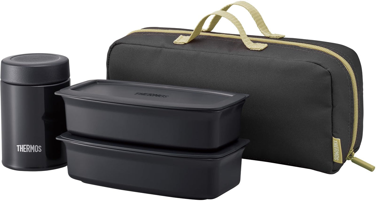 Thermos サーモス JEA-1001 SMB JEA-01 Lunch Box, Silicone Stainless Steel, Smoke Black