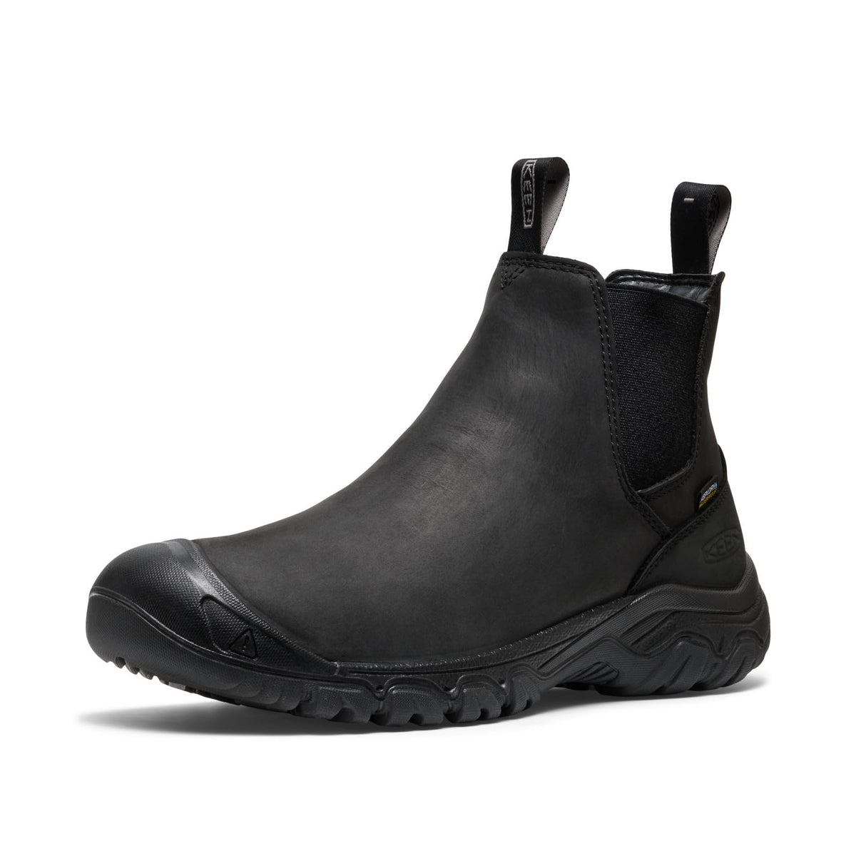 KEEN Men's Anchorage 4 Waterproof Pull On Durable Insulated Snow Boots, Black/Black, 8