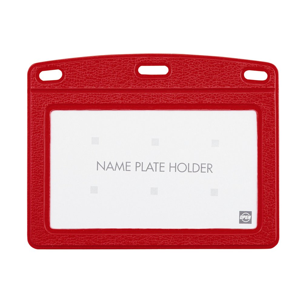 Open Industries NB-360-RD Name Tag Case, Leather, 10 Pieces, Red