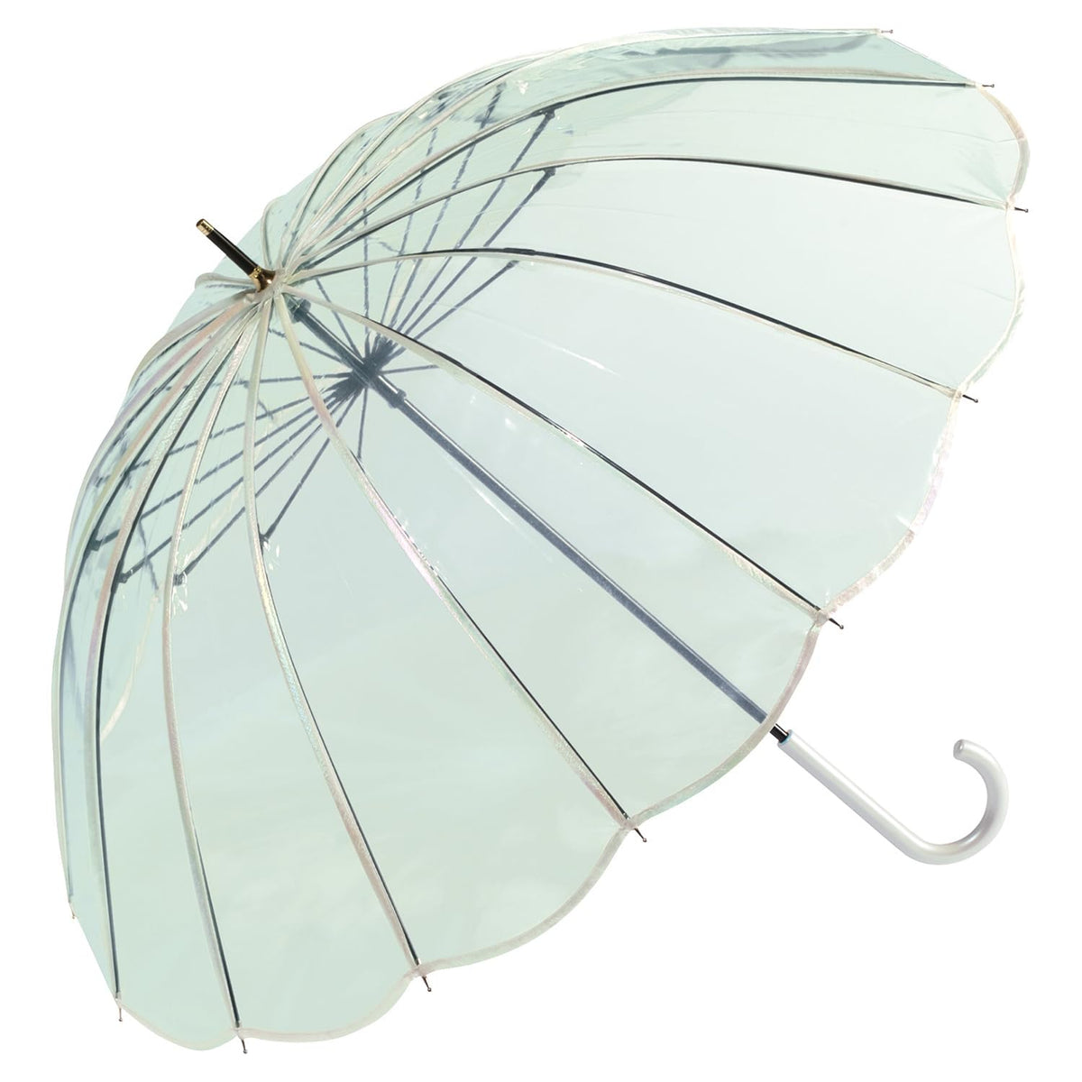 Wpc. (Vinyl Umbrella) PT-072-001 Mermaid Umbrella, Mint, Long Umbrella, Rain Umbrella, Ribs, 21.7 inches (55 cm), Work Commute, School, Travel, Stylish, Cute, Women's, Glitter, Pearl, Seashell