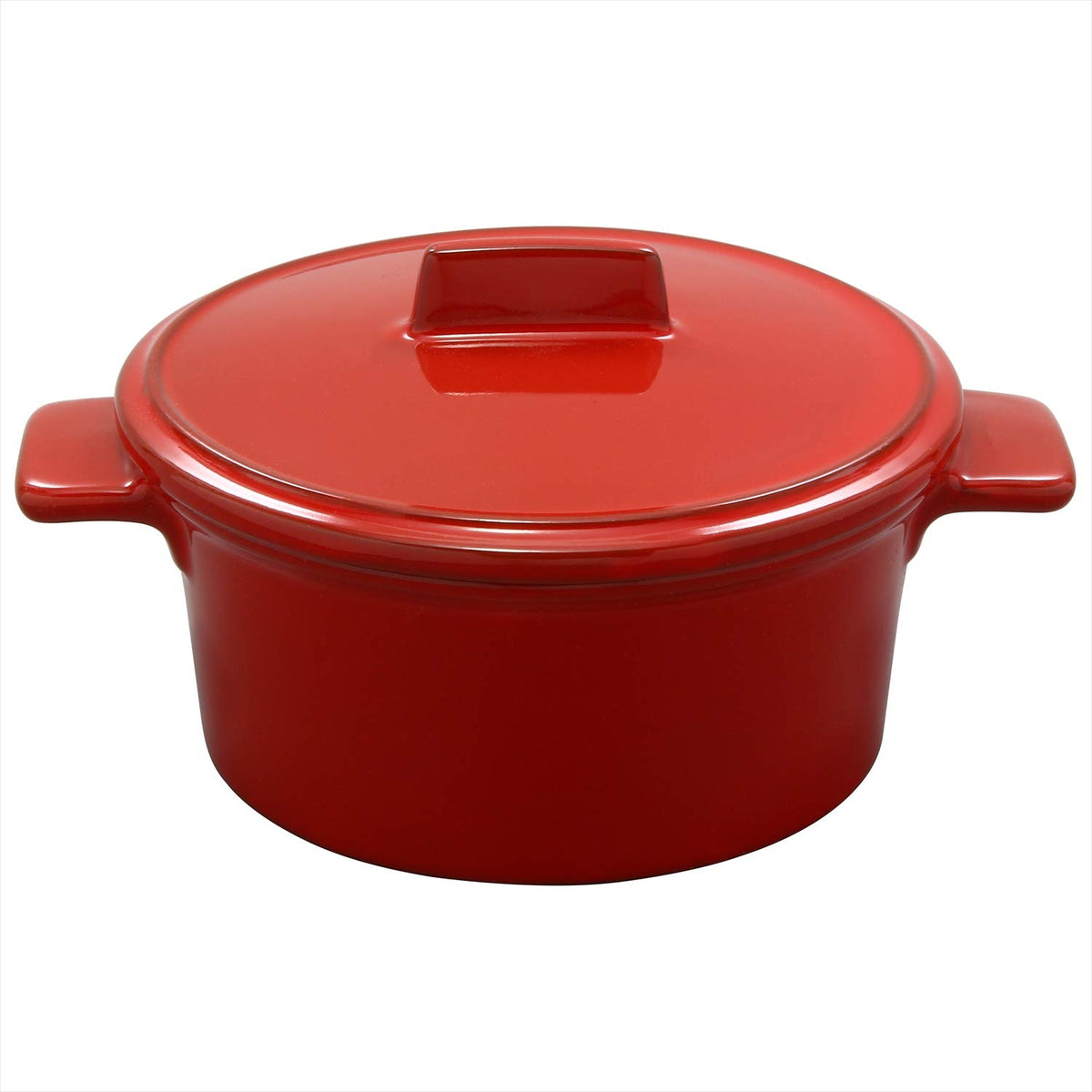 Ichikyu 583-06 Mino Ware Heat-resistant Ceramic Cocotte, Small, Tricolor, Red, Diameter 4.1 x Height 2.0 inches (10.6 x 5.2 cm), Microwave Oven, Made in Japan