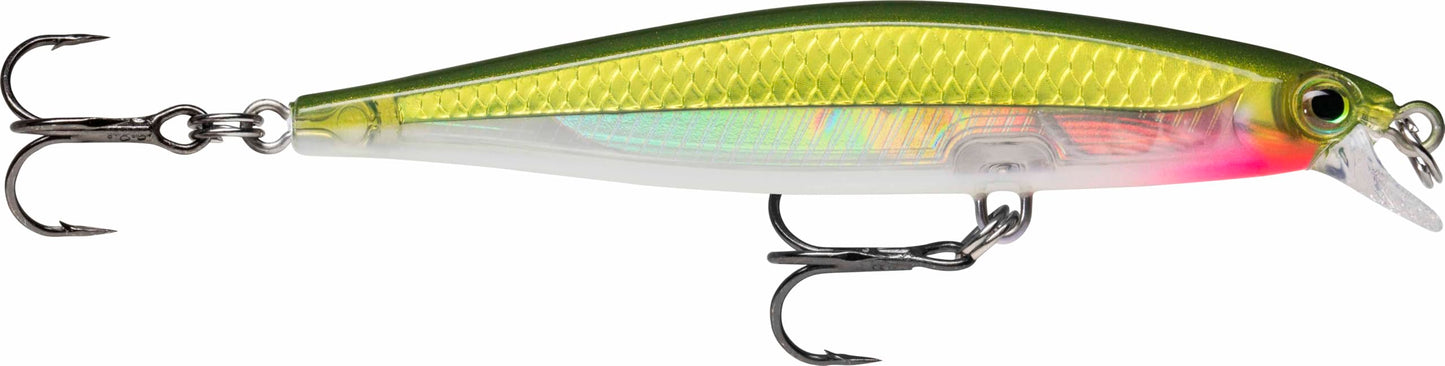 Rapala Shadow Rap Lure with Two No. 8 Hooks, 0.7 m Swimming Depth, 7 cm Size, Olive Green