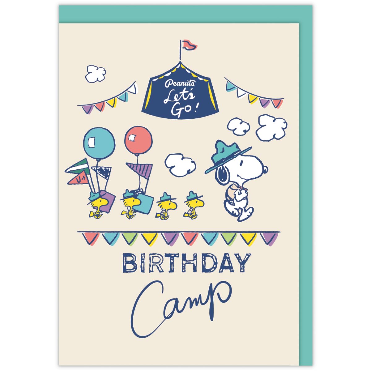 Hallmark 836634 Snoopy Card 3D Birthday Camp