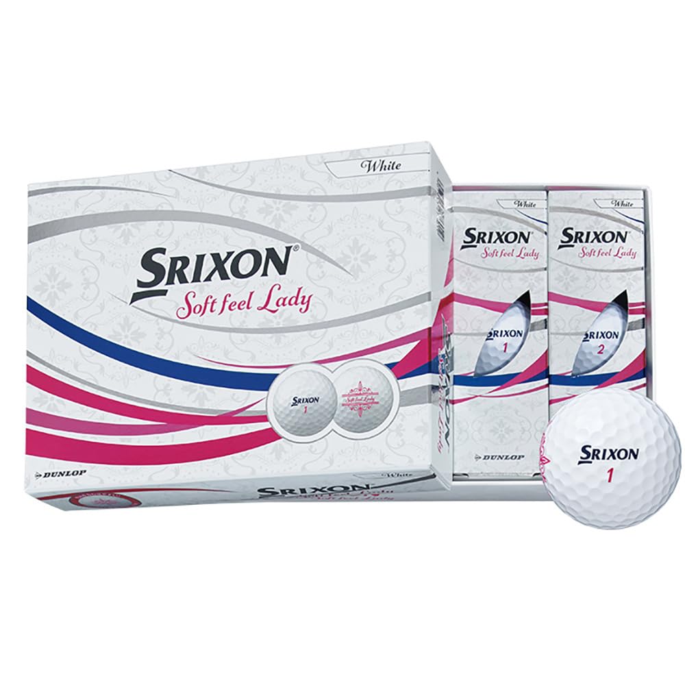 DUNLOP SNSFL5WH SRIXON Soft Feel Lady Golf Balls, 2021 Model, 1 Dozen (12 Pieces), White
