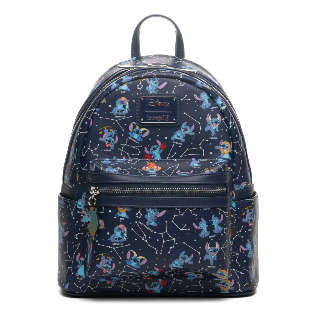 Loungefly Disney Lilo & Stitch Zodiac Glow In The Dark All-Over Print Womens Backpack
