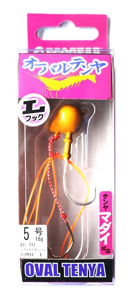 Ecogear Oval Tenya L Hook No. 5 T11 Real Hoya Orange