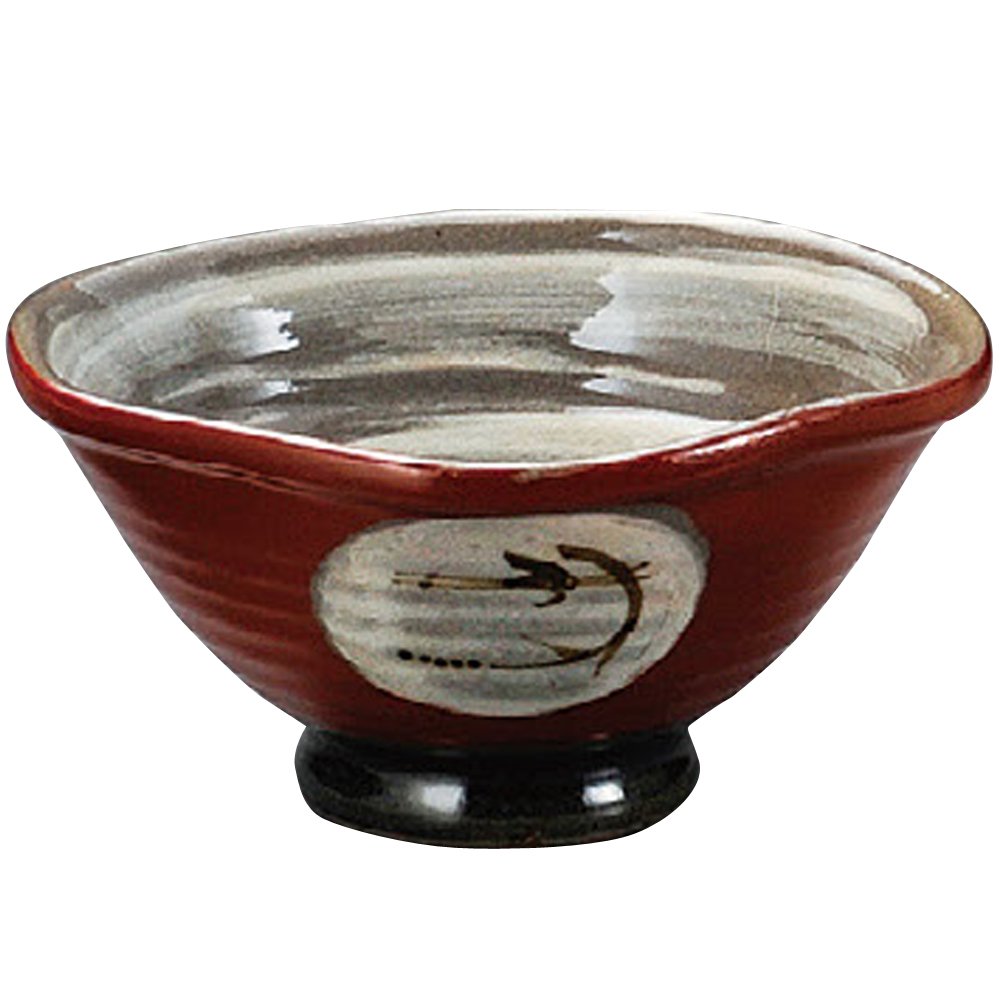 山下工芸(Yamashita kogei) Yamasita Craft 11391140 Akamaki Rust Maru Crest Tamabuchi 5.5 Scale Bowl, 6.5 x 6.3 x 3.7 inches (16.5 x 16 x 9.5 cm)