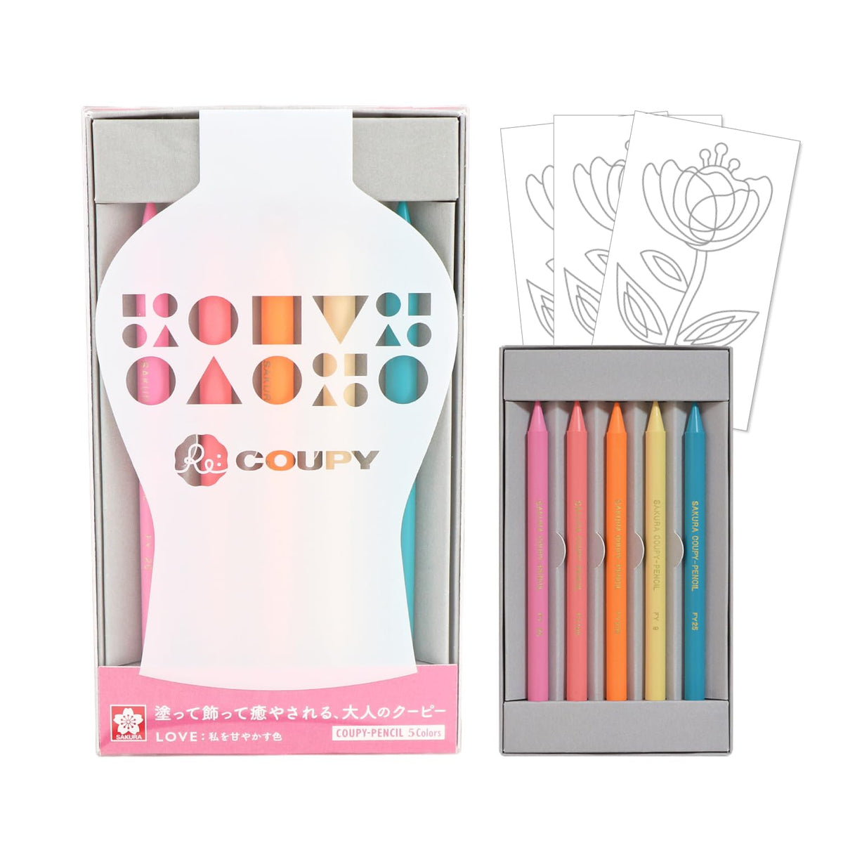 Sakura Crepas Colored Pencils Li Coopy with LOVE Coloring Card FY5RE-A